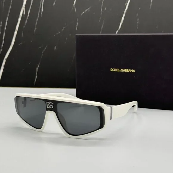 NEW DOLCE&GABBANA DG6177 3312/87 SUNGLASSES SHIELD WHITE  display picture 2